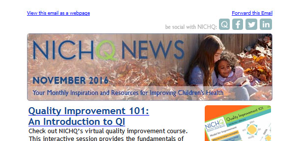 A Newsletter Header Image as it appears in the newsletter